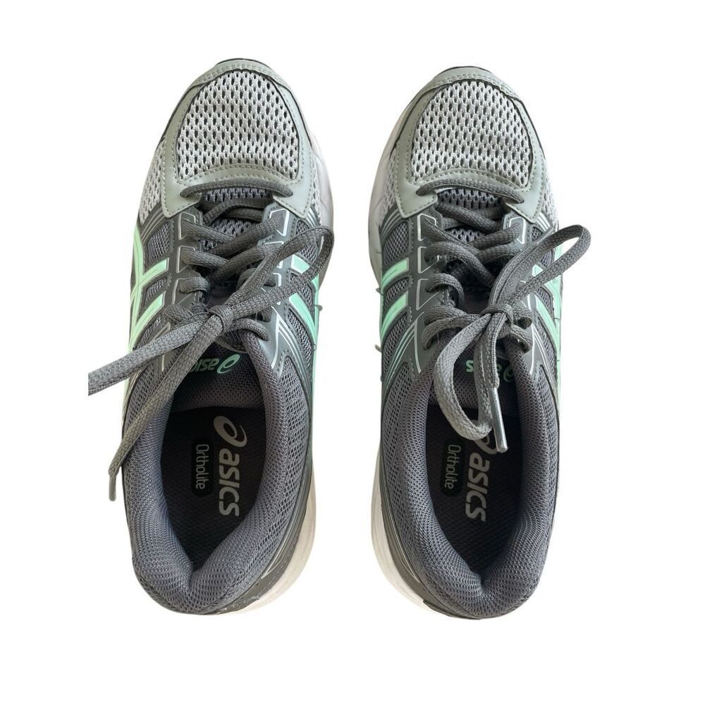 ASICS Gel Contend 4 Gray Mint Green Athletic Tennis Shoes Women’s Size 6.5 - Picture 4 of 6